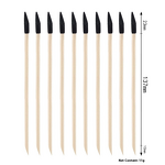 Nail Art Tool Manufacturer - Multi-Functional Double-Headed Solid Orange Wood Stick with Black Sand