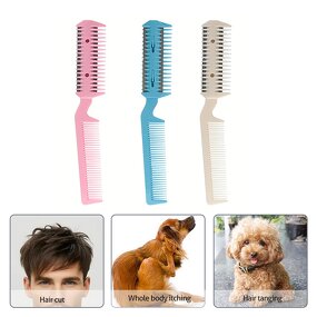 Hair Styling Tool Manufacturer - New Pro Double-Sided Plastic Razor Comb Scissor Bangs Brush for Cutting Thinning