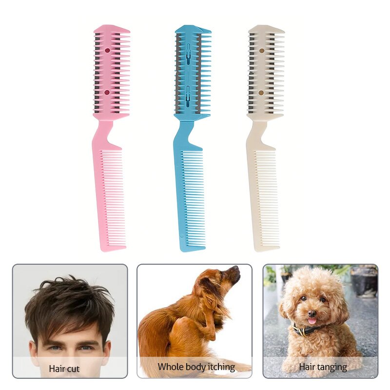 Hair Styling Tool Manufacturer - New Pro Double-Sided Plastic Razor Comb Scissor Bangs Brush for Cutting Thinning