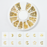 Nail Art Studs Manufacturer - 3D Ocean Gold Charms Sea Metal Alloy Rivets Shell Starfish Hollow