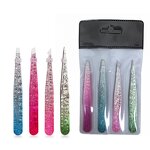 Eyebrow Tweezers Manufacturer - New Ice Flower Technology Bling Bling Green Blue Pink Beauty Makeup