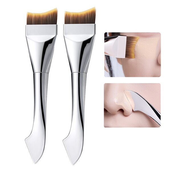 Foundation Brush Manufacturer - Private Label Double End Liquid Clay Face Facial Mask Applicator Soft Synthetic