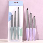 Manicure Tool Set Manufacturer - 3pcs Double Sided with Plastic Handle Dual File & Stainless Steel Sanding Strip