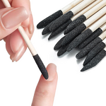 Nail Art Tool Manufacturer - Multi-Functional Double-Headed Solid Orange Wood Stick with Black Sand