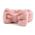 Hair Headband Manufacturer - Simple Plush Solid Color Microfiber 50g Women Non-Slip High Elasticity Cute Bowknot Face Washing