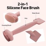 Facial Mask Brush Manufacturer - New 2 in 1 Double-Ended Cleansing Brush Head Silicone Applicator Spatula