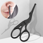 Facial Hair Scissors Manufacturer - Premium Safety Black Rounded Tips for Nose Hair Beard Eyebrows Eyelashes Trimming