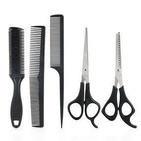 Hair Thinning Scissors Manufacturer - OEM Wholesale Customize Logo Professional 5pcs Set Hair Cutting