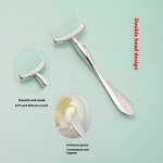 Facial Tool Manufacturer - Factory Direct Dual-Use T-Shaped Zinc Alloy Massager Double-Headed Scoop for Eye Cream