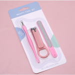 Manicure Set Manufacturer - Plastic Nail Art Stainless Steel Sharp Tools Travel 3pcs Pedicure