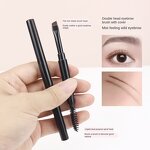 Eyebrow Brush Manufacturer - Portable Double Spiral with Oblique Angle Flat Blade for Applying Eyeliner and Powder