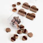 Powder Puff Set Manufacturer - Chocolate 10-piece Velvet Triangle Cushion Puff Mini Wholesale