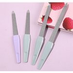 Manicure Tool Set Manufacturer - 3pcs Double Sided with Plastic Handle Dual File & Stainless Steel Sanding Strip