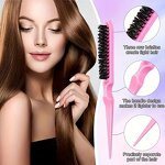 Scalp Massager Set Manufacturer - Beauty Salon Hair Care 12pcs Stainless Steel Detangling Brush with Scrunchies