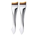 Makeup Brush Manufacturer - Double-head Professional Electroplated Handle Durable Foundation Silver Flat Ultra-Thin