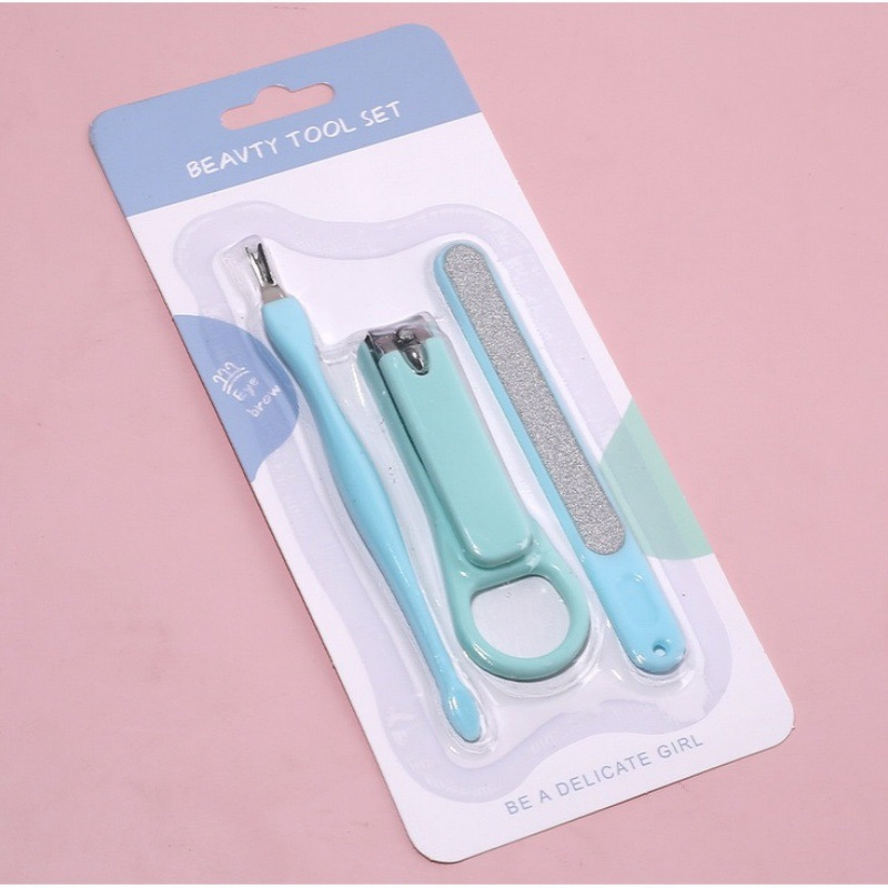 Manicure Set Manufacturer - Plastic Nail Art Stainless Steel Sharp Tools Travel 3pcs Pedicure