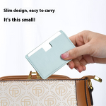 Makeup Mirror Manufacturer - DIY Card Style Anti-Fall Stainless Steel Portable Double Sided Lighting Creative Mini