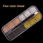 Nail Art Beads Manufacturer - 12 Grids Gold Mixed Size Stainless Steel 3D Caviar Ball Charm