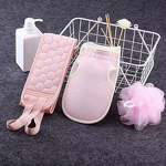 Exfoliating Bath Mitt Manufacturer - 3Pc Double Layer Back Strap Loofah Coarse Shower Scrub Set Dead Skin Remover PVA