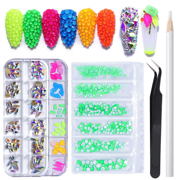 Nail Art Rhinestone Kit Manufacturer - 3D Shell Multi Shape with Charms Jewelry Wholesale