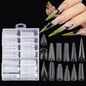 Nail Art Forms Manufacturer - Professional 140 Clear Eagle Cat Eye Tips Fast UV Cure Paperless Plastic Acrylic