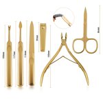 Nail Tools Kit Manufacturer - Advanced Gold Cuticle Nippers Pushers Scissors for Professional Manicurist