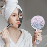 Cosmetic Mirror Manufacturer - Wholesale Square Diamond Rhinestone Bling Star Shaped Handheld Magnifying Double Sided