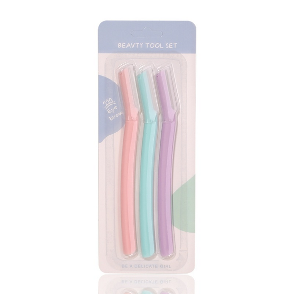 Dermaplaning Tool Set Manufacturer - OEM 3-Pack Eco-Friendly Women's Facial Hair Remover Razor for Eyebrow Shaping