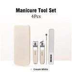 Manicure Set Manufacturer - 4pcs Portable Travelling Nail Clippers Kit Women Gift Nail Care with Case