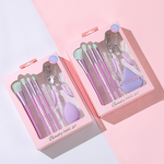 Makeup Brush Set Manufacturer - 6-Pack with Concealer Blush Eyeshadow Eyelash Curler for Powder Puff