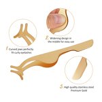 Lash Curler Kit Manufacturer - 3pcs Private Label Stainless Steel Gift Box Rose Gold Applicator Tweezer Set