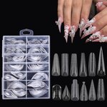 Nail Art Forms Manufacturer - Professional 140 Clear Eagle Cat Eye Tips Fast UV Cure Paperless Plastic Acrylic