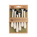Disposable Razor Manufacturer - Custom Logo Natural Wheat Straw Twin Blades Biodegradable Hotel Shaving Tool