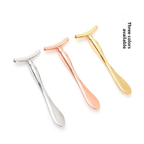 Facial Tool Manufacturer - Factory Direct Dual-Use T-Shaped Zinc Alloy Massager Double-Headed Scoop for Eye Cream