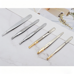 Lash Tweezers Manufacturer - Best Selling Stainless Steel Slanted Tip Portable High Precision False Eyelash Aid Tool