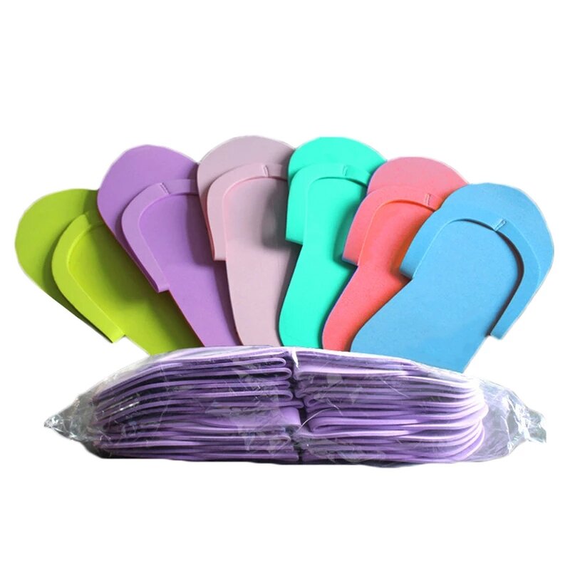 Disposable Slippers Manufacturer - Foam High Quality Spa Pedicure Flip Flop Assorted Colors for Salon