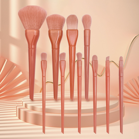Makeup Brush Set Manufacturer - Candy Color 10-Piece for Beginners Soft Bristles Integrated Handle