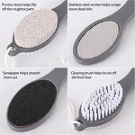Foot Cleaner Kit Manufacturer - Custom Hot Selling 4 In1 Double Sided with Steel Files Sandpaper Pumice Stone