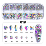 Nail Art Rhinestone Kit Manufacturer - 3D Shell Multi Shape with Charms Jewelry Wholesale