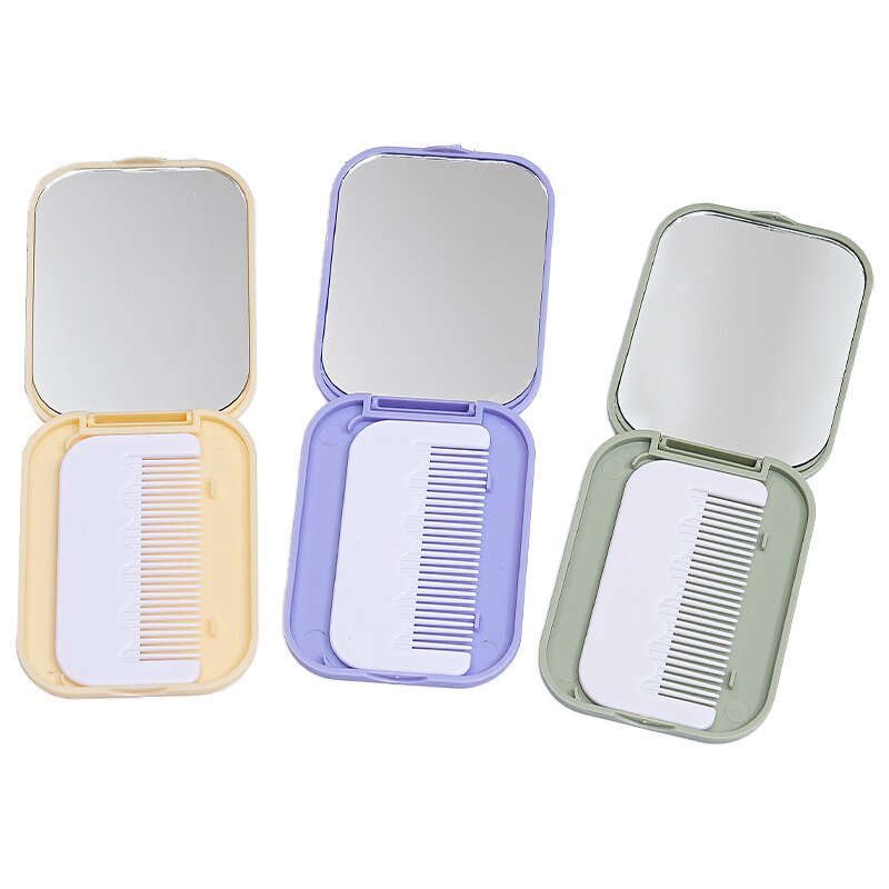 Comb Mirror Set Manufacturer - Candy Color Anti Static 2 in 1 Handheld Portable Folding Compact Pocket for Travel