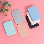 Compact Mirror Manufacturer - Custom Logo Portable Standing Travel PU High Quality Folding White Leather for Makeup