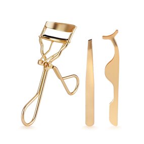 Lash Curler Kit Manufacturer - 3pcs Private Label Stainless Steel Gift Box Rose Gold Applicator Tweezer Set