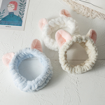 Hair Headband Manufacturer - Fashion Women Wash Face Elastic Fleece Bunny Ears Bow Knot Eco-friendly Bath Makeup SPA