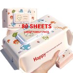 Baby Wet Wipes Manufacturer - 80 Sheets Large Family Pack Hypoallergenic Alcohol Free Fragrance Free Soft Gentle Wipe