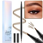 Microblading Eyebrow Pen Manufacturer - 4 Fork Tip Tattoo Pencil Long Lasting 2 in 1 Fine Sketch Waterproof Four Tip Brow Pencil