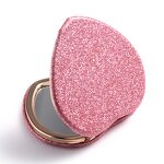 Compact Vanity Mirror Manufacturer - Metal Heart Shape Folding Double Sided Custom Cosmetic Mini Portable Small Hand Mirror