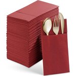 Disposable Dinner Napkins Manufacturer - Eco-friendly 40cm White Linen Feel Wedding Pocket Paper Napkins Custom Logo
