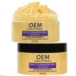 Face Body Scrub Manufacturer - Scrubs Manufacturers Private Label Organic Vegan Exfoilating Skin Care Whitening Lemon Turmeric Vitami