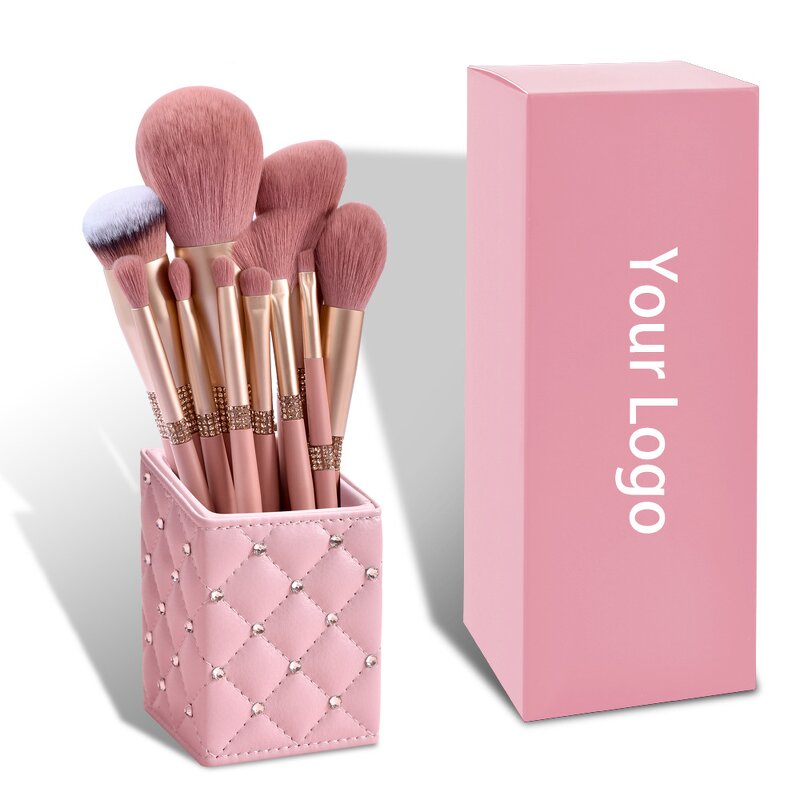 Makeup Brush Set Manufacturer - Private logo 10pcs Premium Vegan Glitter Diamond Makeup Brush Sets