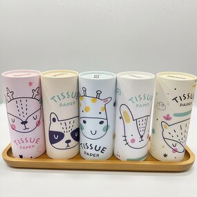 Cylinder Tissue Box Manufacturer - High Quality Car Home Office OEM Custom Logo Private Label Soft Facial Paper Wholesale